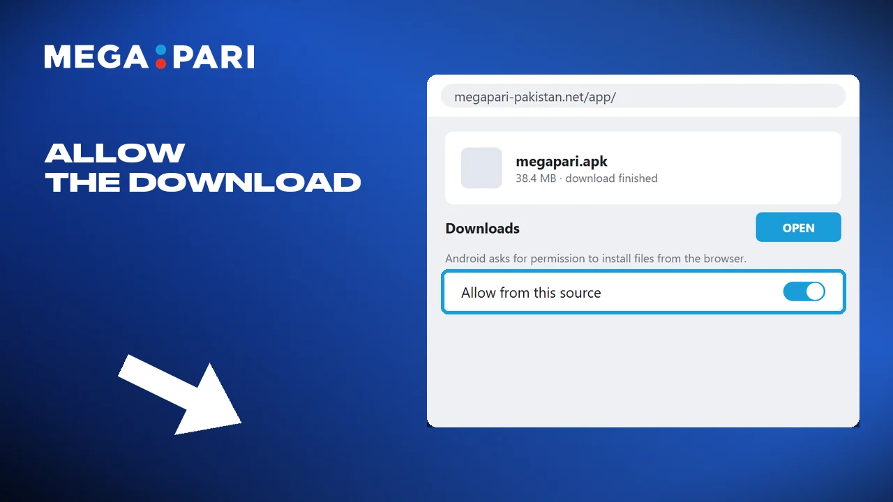 Tapping the APK file begins the Android download