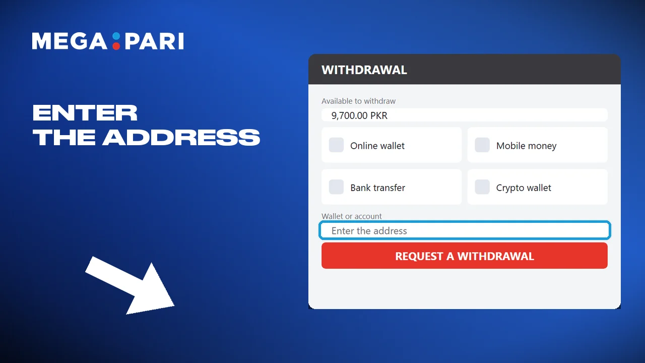 Enter the wallet or account number for the payout